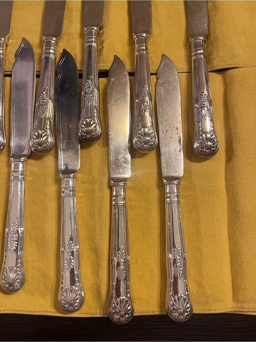 Vintage Goldsmiths & Silversmiths Co Regent Plate Kings Pattern Knives Set of 11